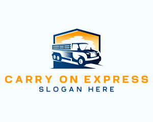 Truck Courier Express logo design