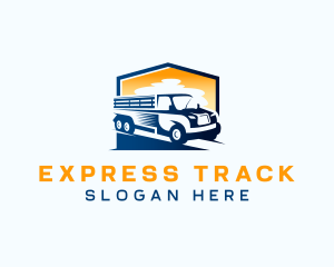 Truck Courier Express logo design