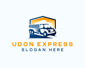 Truck Courier Express logo design