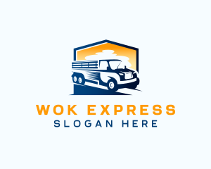 Truck Courier Express logo design