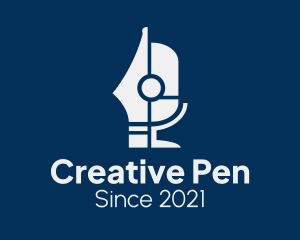 Podcast Microphone Pen logo design