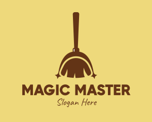 Brown Wizard Broomstick logo design