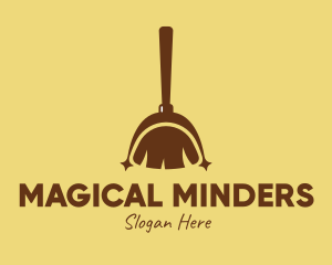 Brown Wizard Broomstick logo design