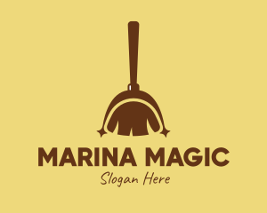 Brown Wizard Broomstick logo design