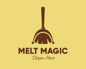 Brown Wizard Broomstick logo design