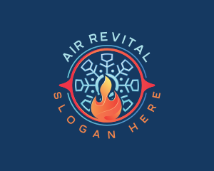 Snowflake Fire Thermal logo design