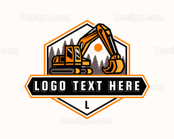 Excavator Forest Mining Logo