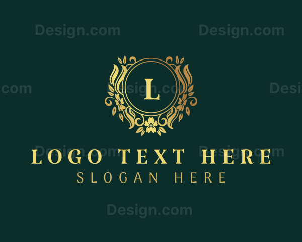 Gold Floral Boutique Logo