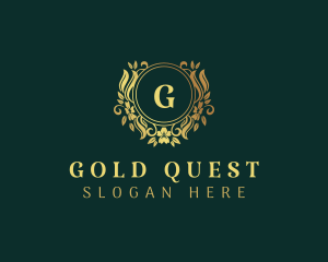 Gold Floral Boutique logo design