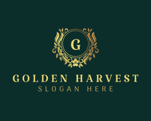 Gold Floral Boutique logo design