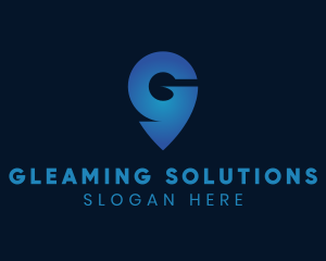 Blue Location Letter G logo design