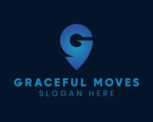 Blue Location Letter G logo design