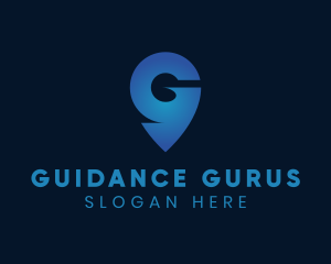 Blue Location Letter G logo design