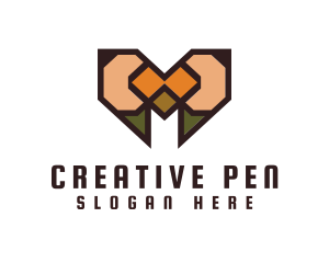 Writer Pencil Heart logo