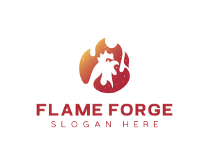 Flame Hot Spicy Chicken logo design