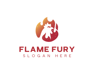 Flame Hot Spicy Chicken logo design