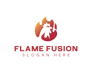 Flame Hot Spicy Chicken logo design