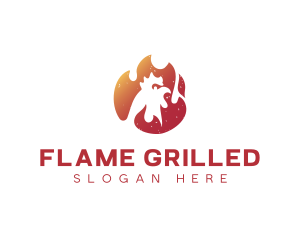 Flame Hot Spicy Chicken logo design