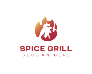 Flame Hot Spicy Chicken logo design