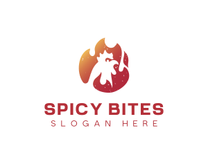 Flame Hot Spicy Chicken logo design