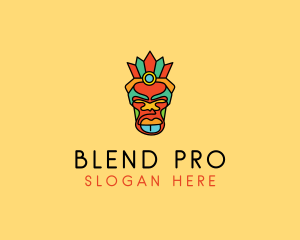 Multicolor Tribal Mask logo design