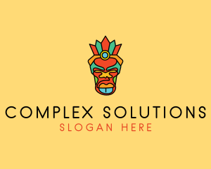 Multicolor Tribal Mask logo design