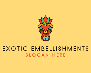 Multicolor Tribal Mask logo design