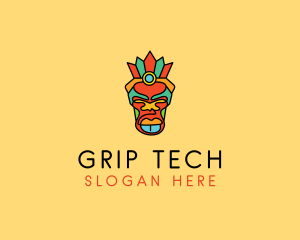 Multicolor Tribal Mask logo design