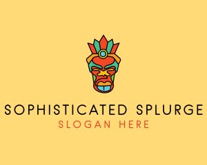 Multicolor Tribal Mask logo design