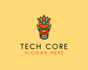 Multicolor Tribal Mask logo design