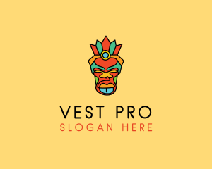 Multicolor Tribal Mask logo design