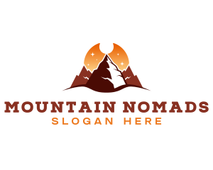 Mountain Summit Sunset logo design