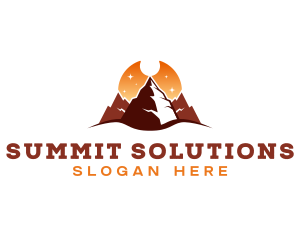 Mountain Summit Sunset logo design