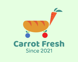 Bread Carrot Cart  logo design