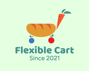 Bread Carrot Cart  logo design