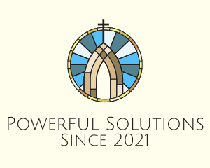 Church Stained Glass logo design