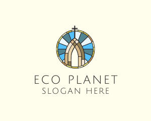 Church Stained Glass logo design