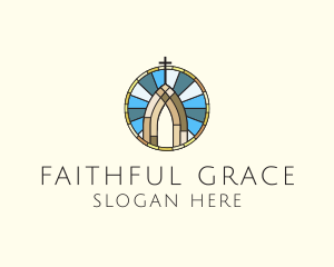 Church Stained Glass logo design