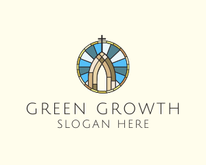 Church Stained Glass logo design