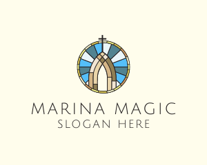 Church Stained Glass logo design