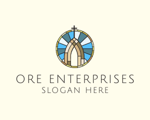 Church Stained Glass logo design