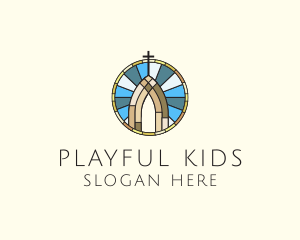 Church Stained Glass logo design