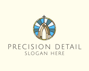 Church Stained Glass logo design