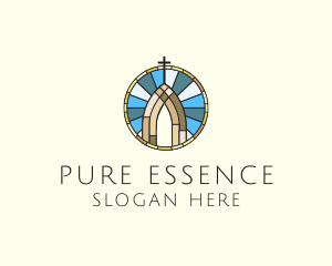 Church Stained Glass logo design