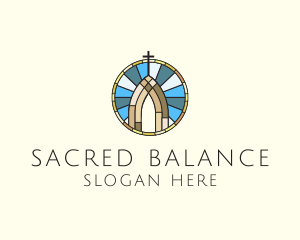 Church Stained Glass logo design