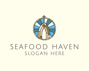 Church Stained Glass logo design