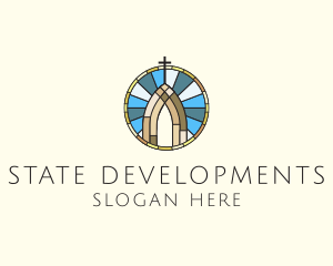 Church Stained Glass logo design