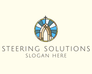 Church Stained Glass logo design