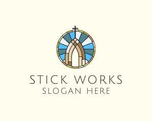 Church Stained Glass logo design