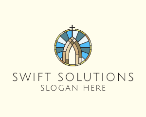 Church Stained Glass logo design